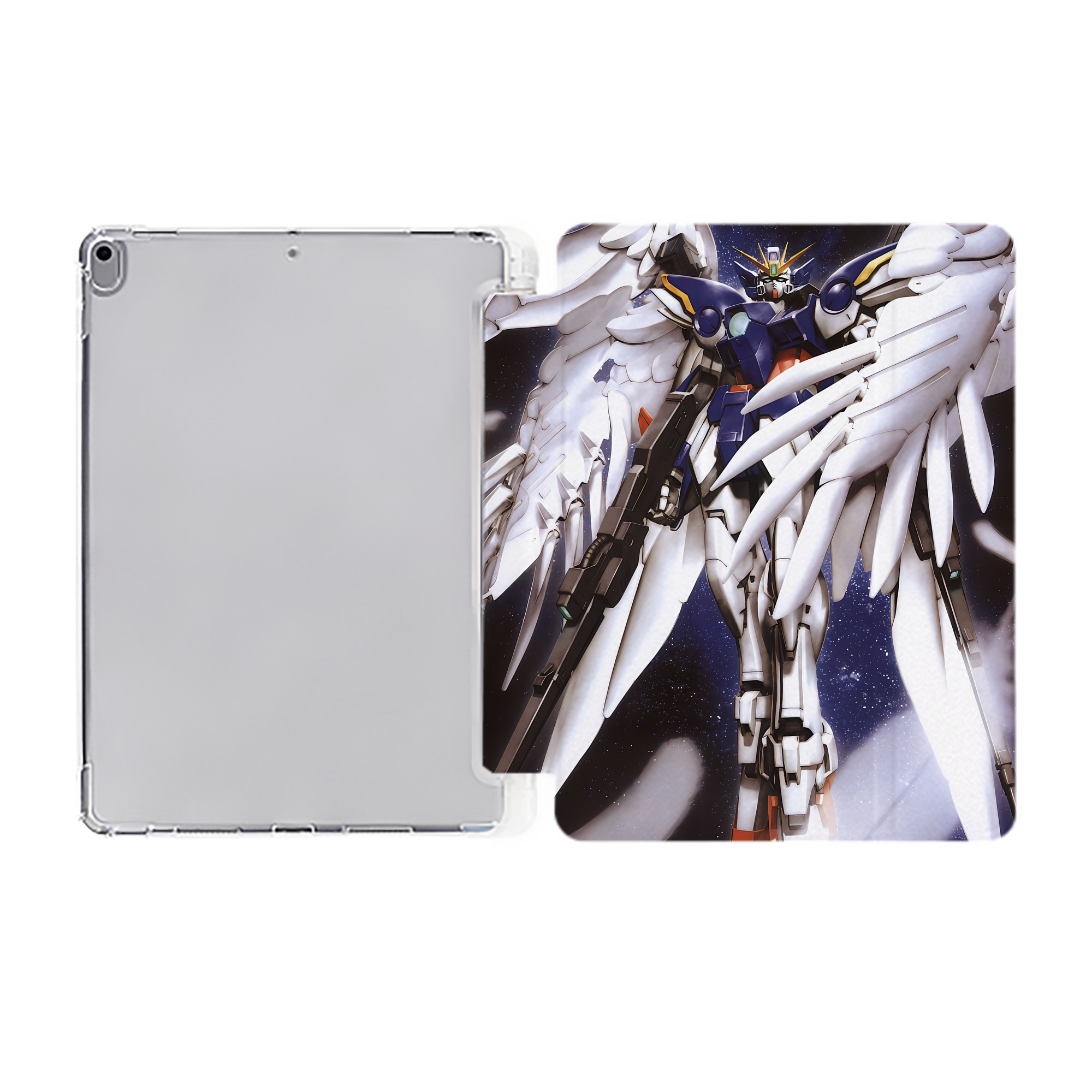 （画像用） 機動戦士ガンダム Mobile Suit Gundam IPad ケース ペン収納付き 三つ折りスタンド PUレザー×シリコン 対応機種9.5/10.5/10.9インチ